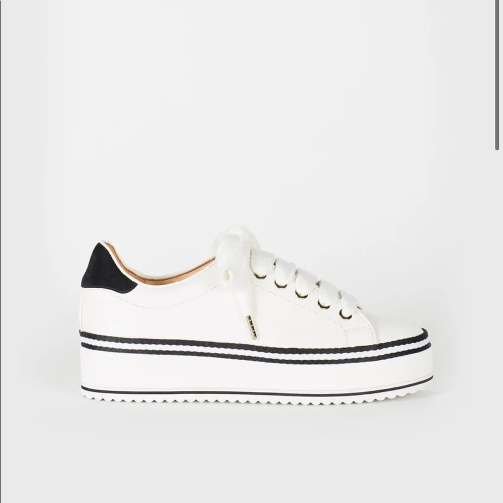 NWT Joie White Leather Dabnis Stripe Sneaker